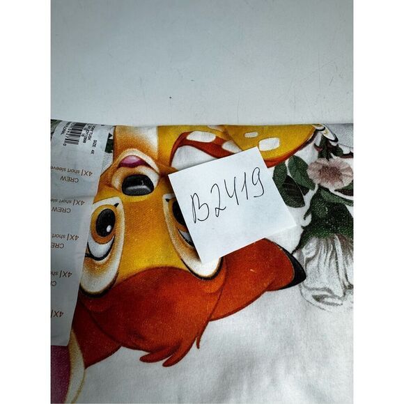 NWOT Disney's Bambi Plus Size Floral Short Sleeve Graphic T-Shirt Size 4X - Picture 9 of 9